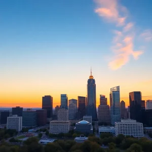 City skyline of Atlanta during sunset