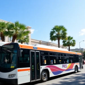 Chatham Area Transit bus with passengers in Savannah, GA