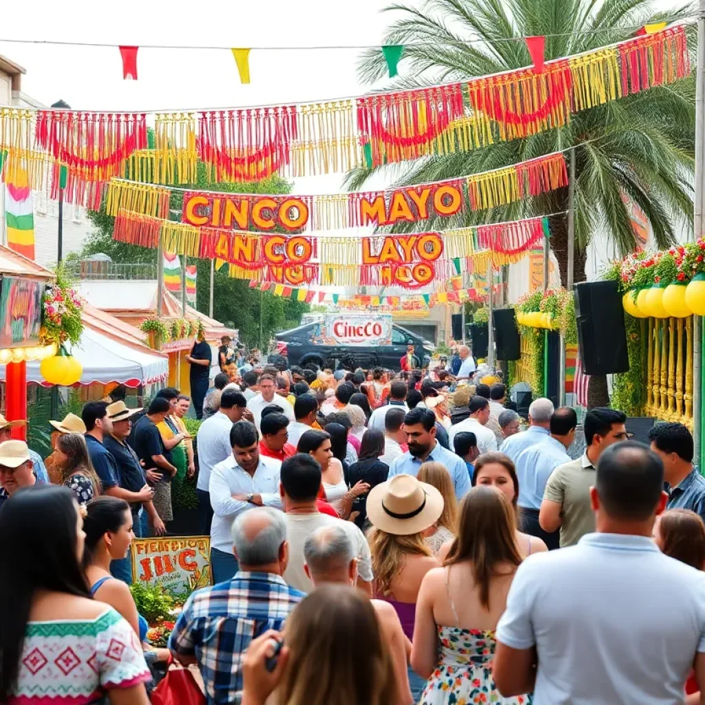 Crowd enjoying Cinco de Mayo celebrations in Savannah