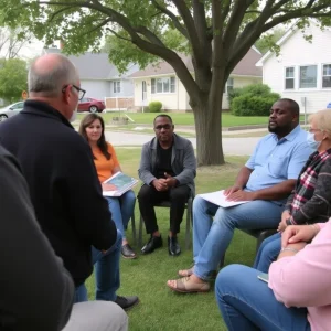 Community members discussing safety concerns