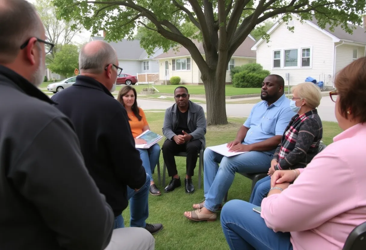 Community members discussing safety concerns