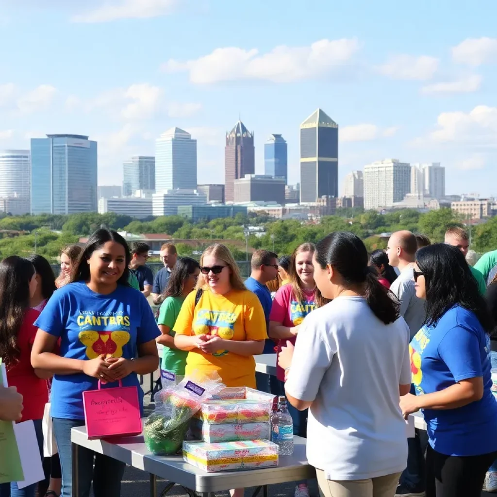 Volunteers engaging in fundraising activities in Savannah, Georgia