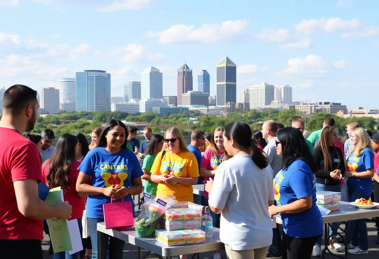 Volunteers engaging in fundraising activities in Savannah, Georgia