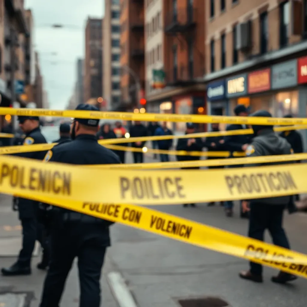 Police investigation scene depicting efforts against gang violence in Savannah.