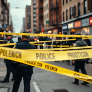 Police investigation scene depicting efforts against gang violence in Savannah.