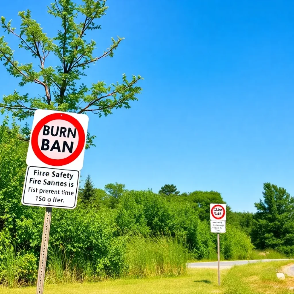 Outdoor scene in Georgia highlighting the burn ban regulations during summer.