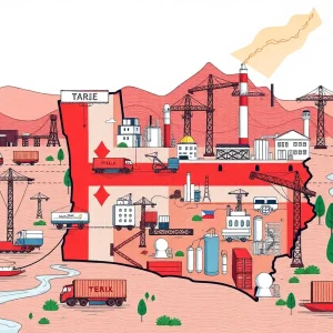 Illustration showing the economic impact of tariffs on Georgia businesses