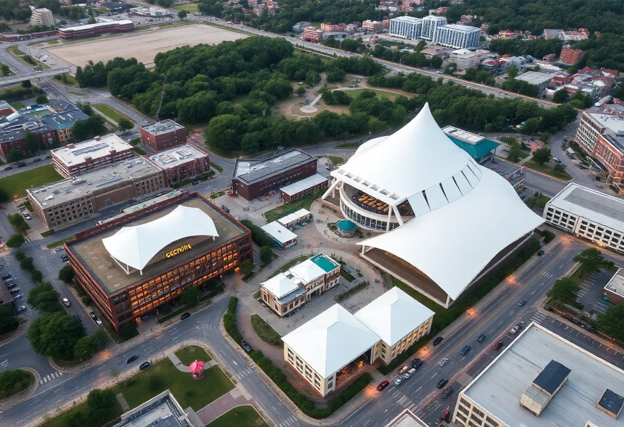 Overview of event venues in Georgia, blending urban and natural settings