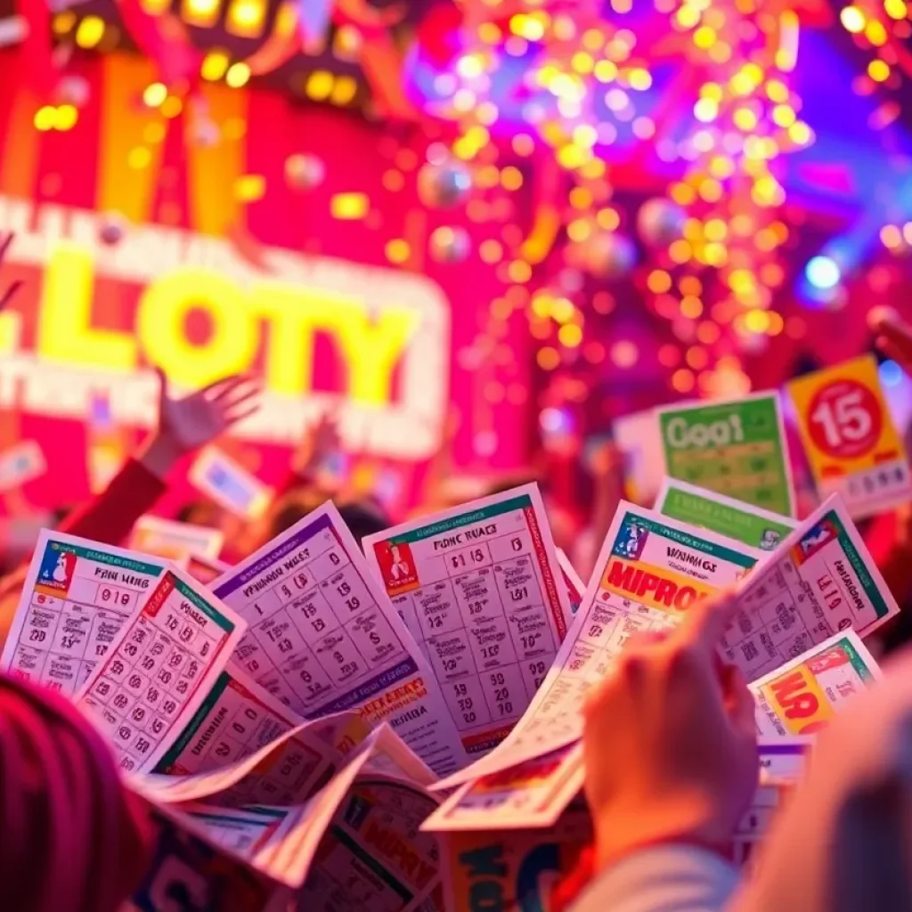Scene depicting excitement around Georgia Lottery winners