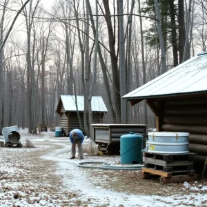 Maple syrup production process in Vermont