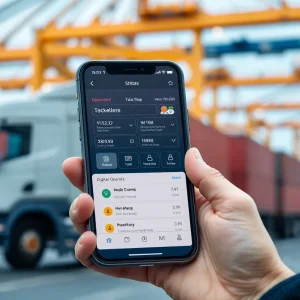 Screenshot of the GPA Trucker app interface displaying features for truck operations.