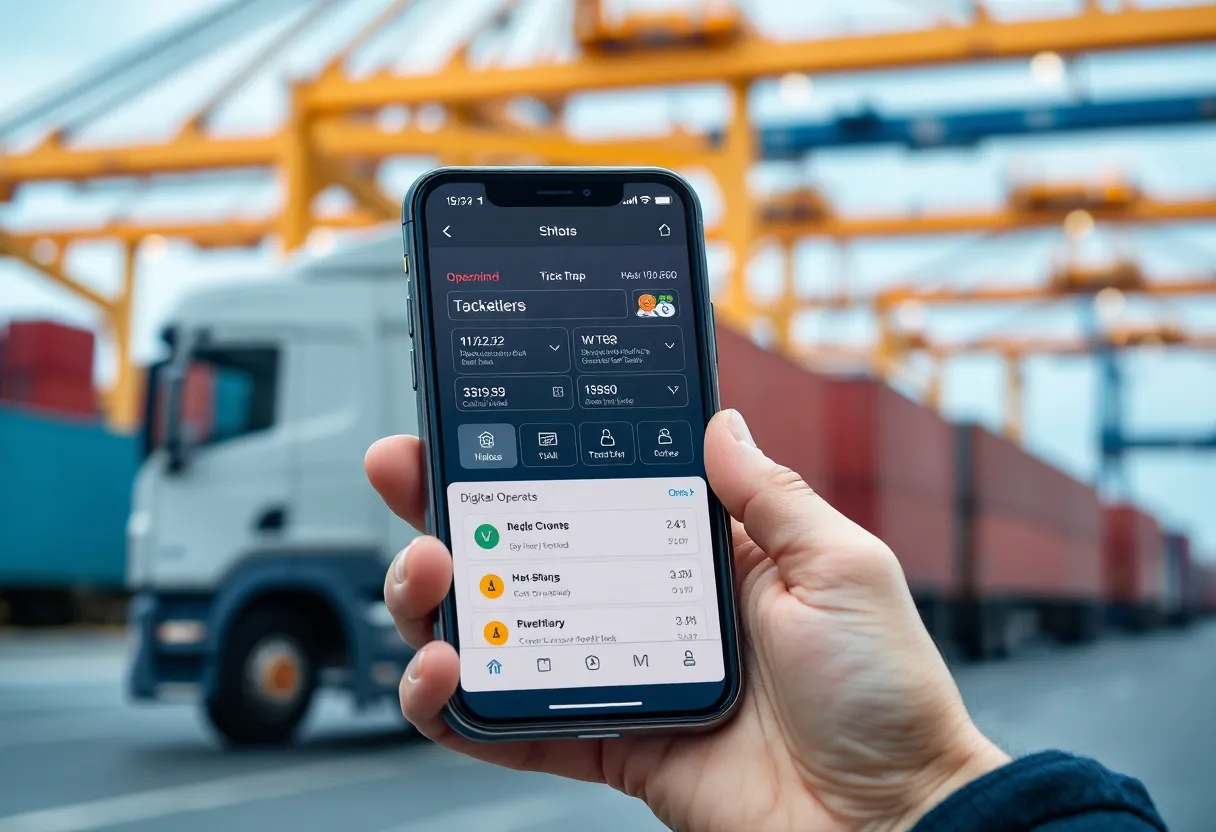 Screenshot of the GPA Trucker app interface displaying features for truck operations.