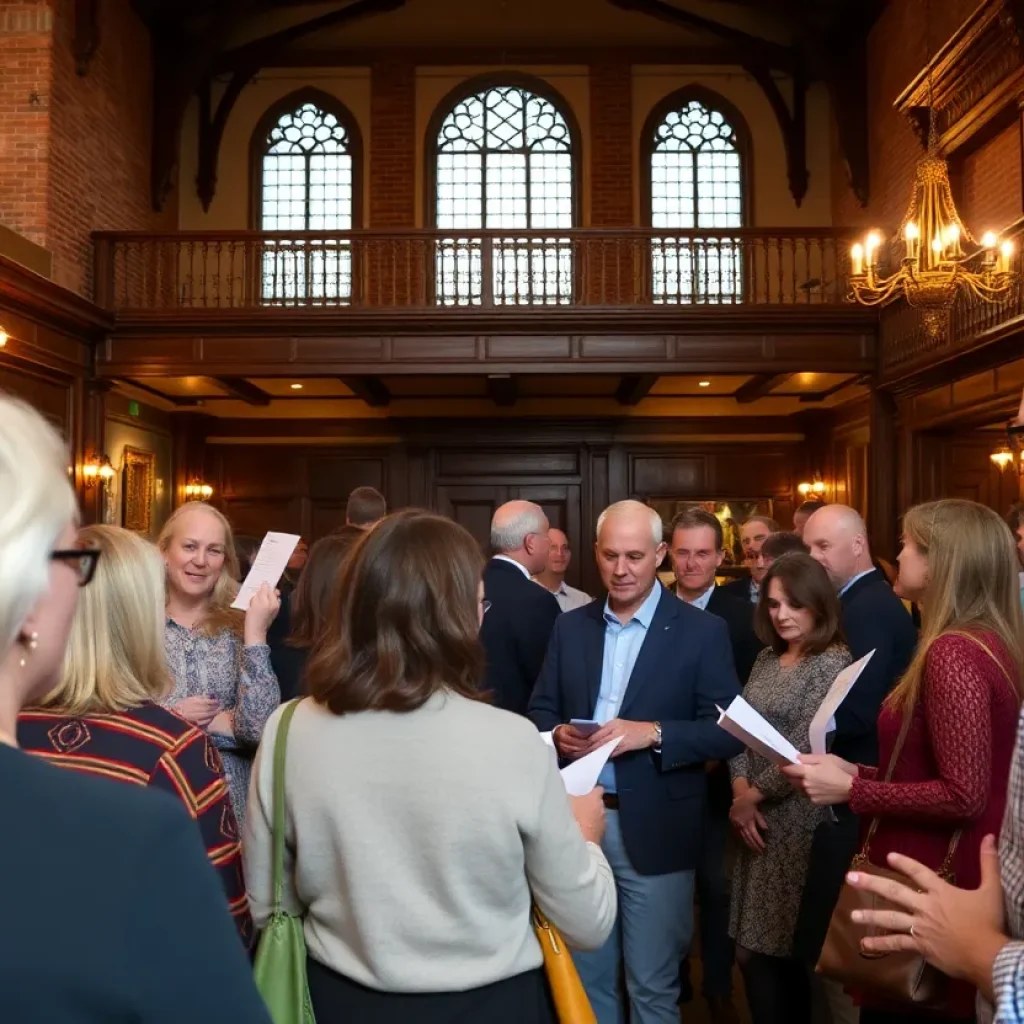 Crowd gathered for Historic Savannah Foundation event at Morris Center