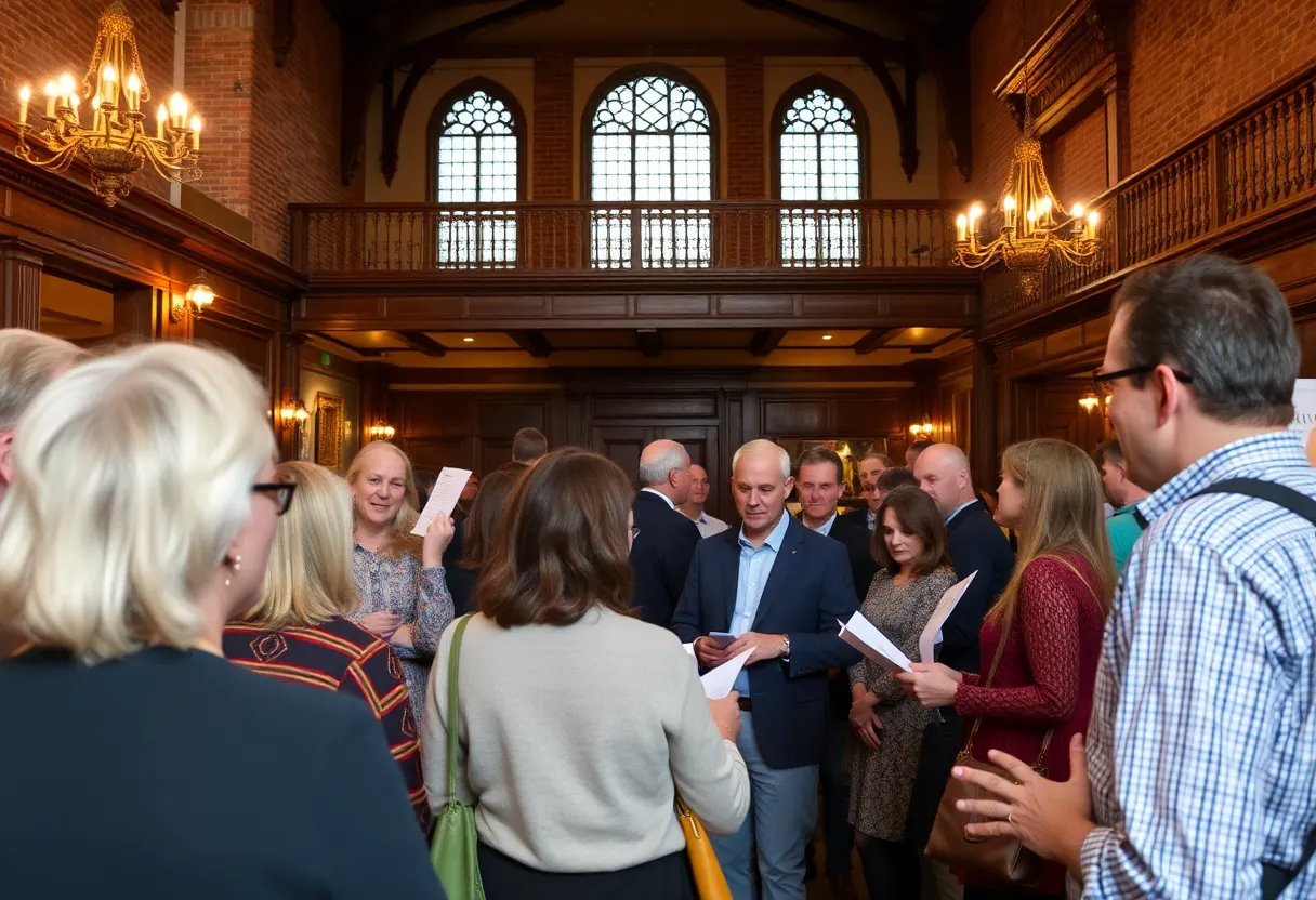 Crowd gathered for Historic Savannah Foundation event at Morris Center