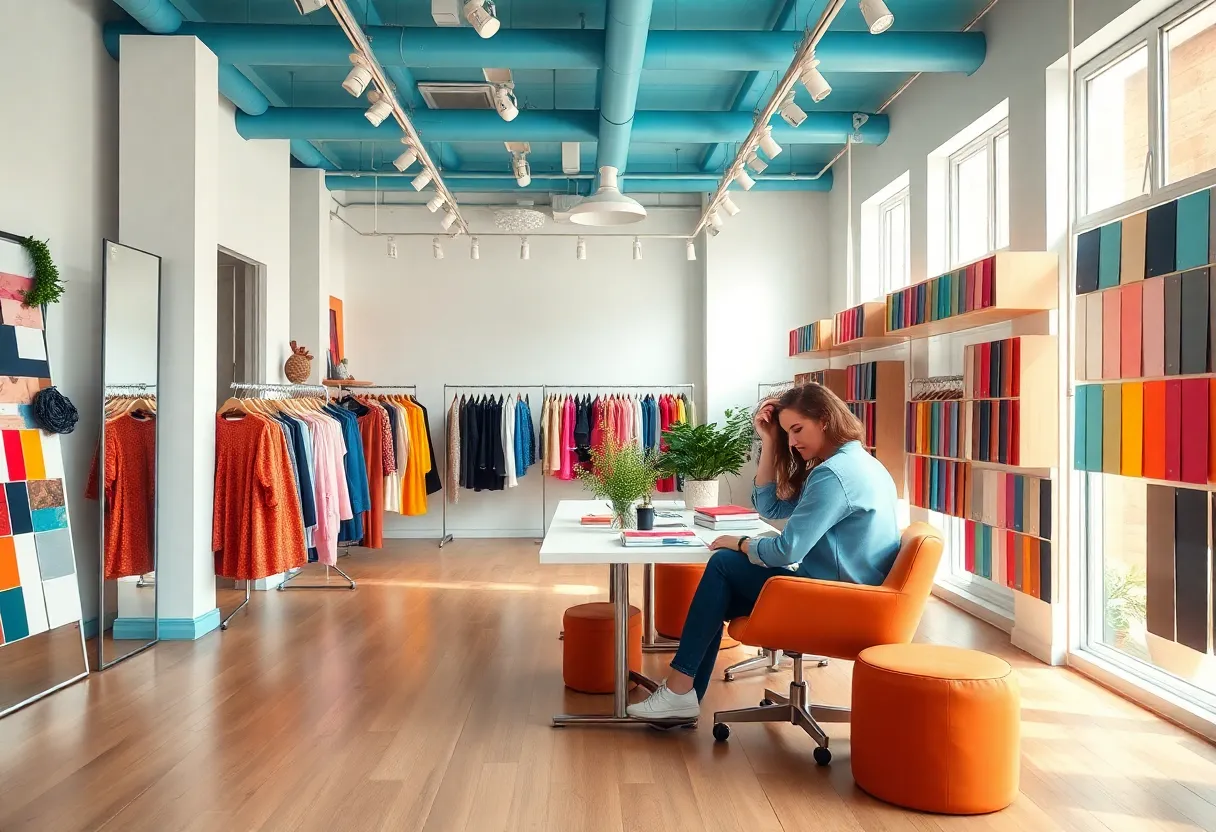 Interior view of House of Colour Central Savannah, featuring color analysis displays.