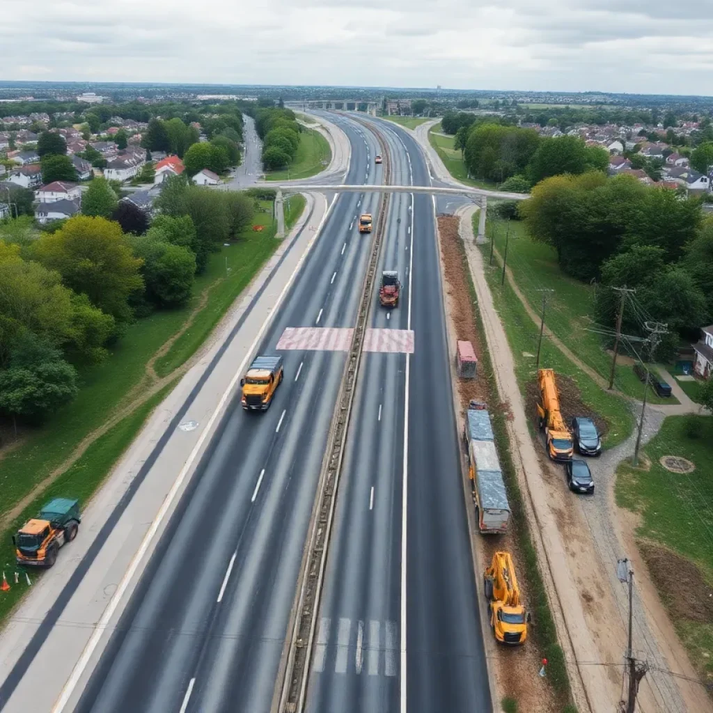 I-16 highway construction site showing road widening efforts