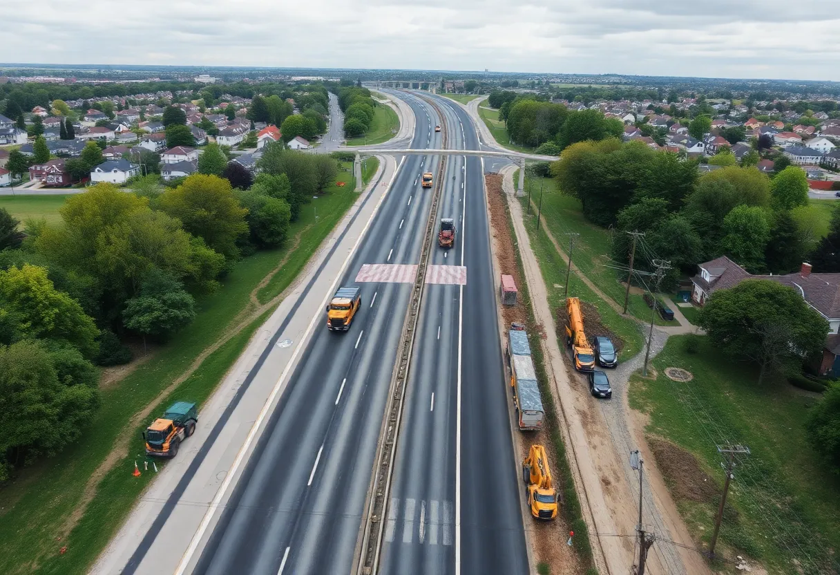 I-16 highway construction site showing road widening efforts
