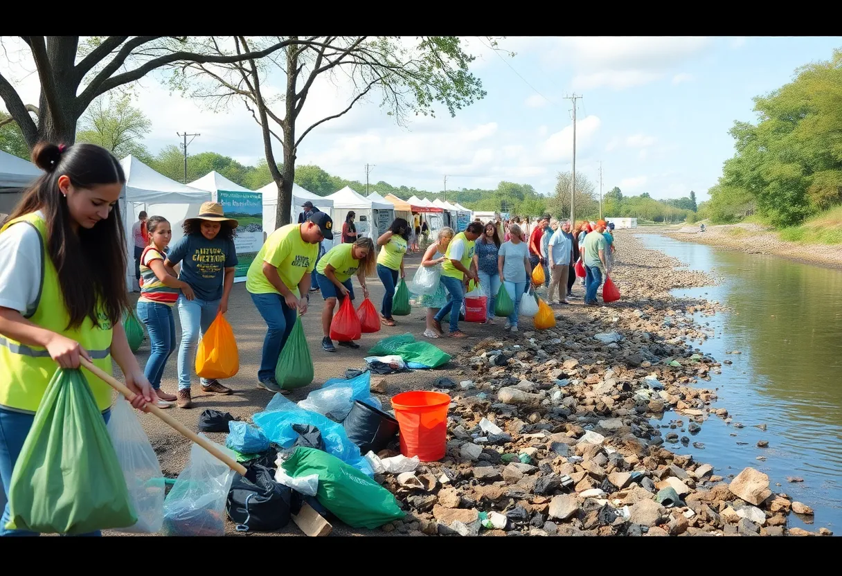 Community volunteers engaging in the May River Cleanup event