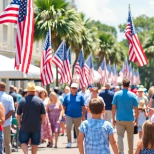 Scene showcasing Memorial Day celebrations in Savannah, Georgia