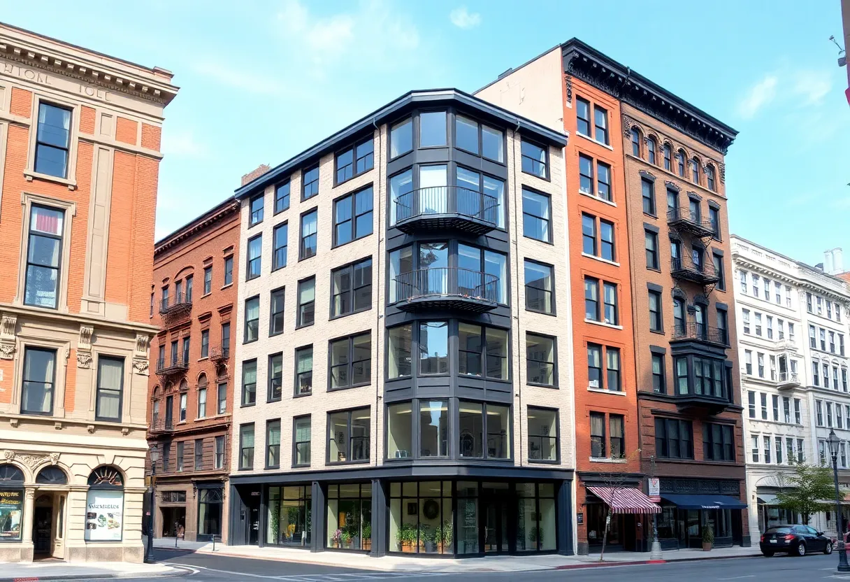 Architectural rendering of the Oglethorpe Residences mixed-use development