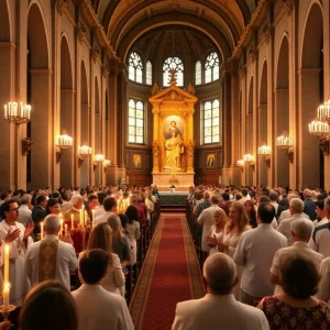 Mass ceremony celebrating Pope Leo XIV's election in Savannah Cathedral