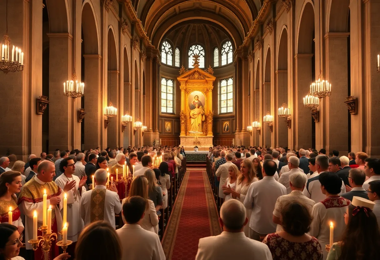 Mass ceremony celebrating Pope Leo XIV's election in Savannah Cathedral