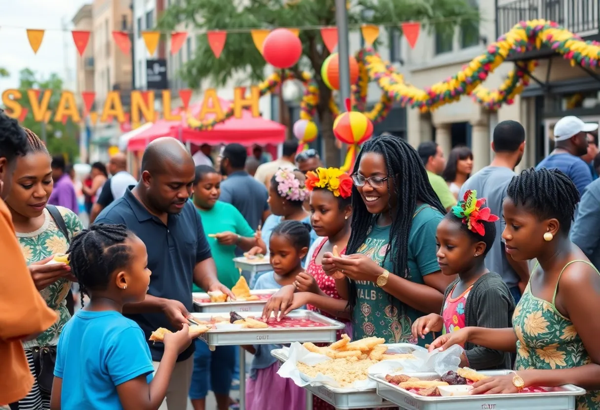 Families and friends enjoying community events in Savannah, showcasing cultural activities and local support.