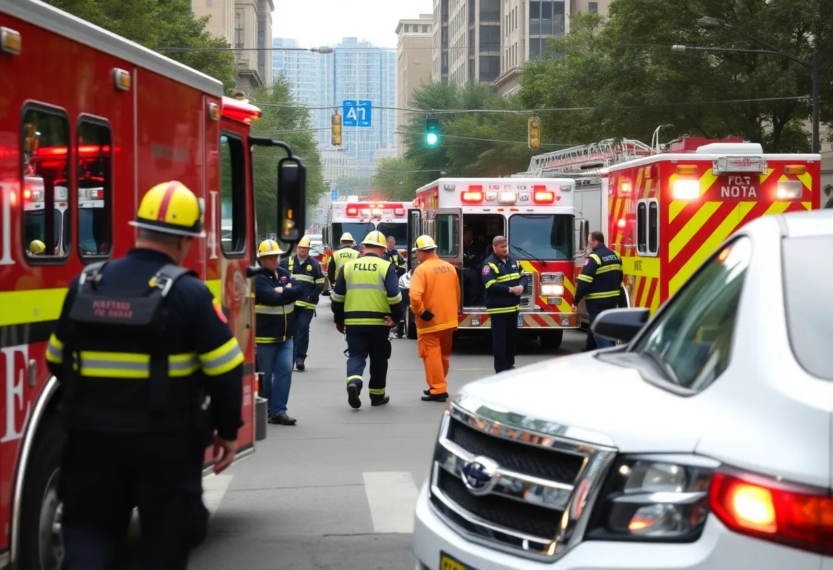 Emergency personnel participating in a full-scale exercise in Savannah