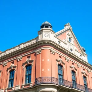 Historic building in Savannah undergoing preservation