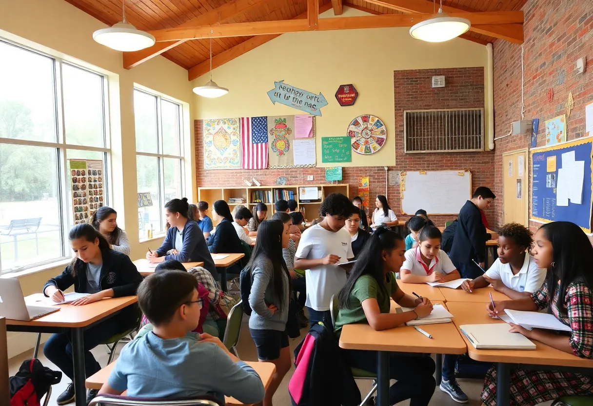 Students participating in activities at a Savannah private high school