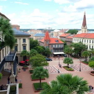 A scenic view of Savannah, highlighting its historical charm and greenery