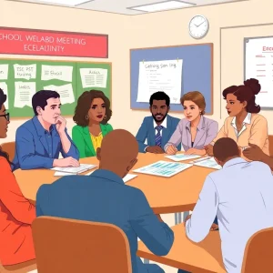 Savannah school board members discussing budget priorities