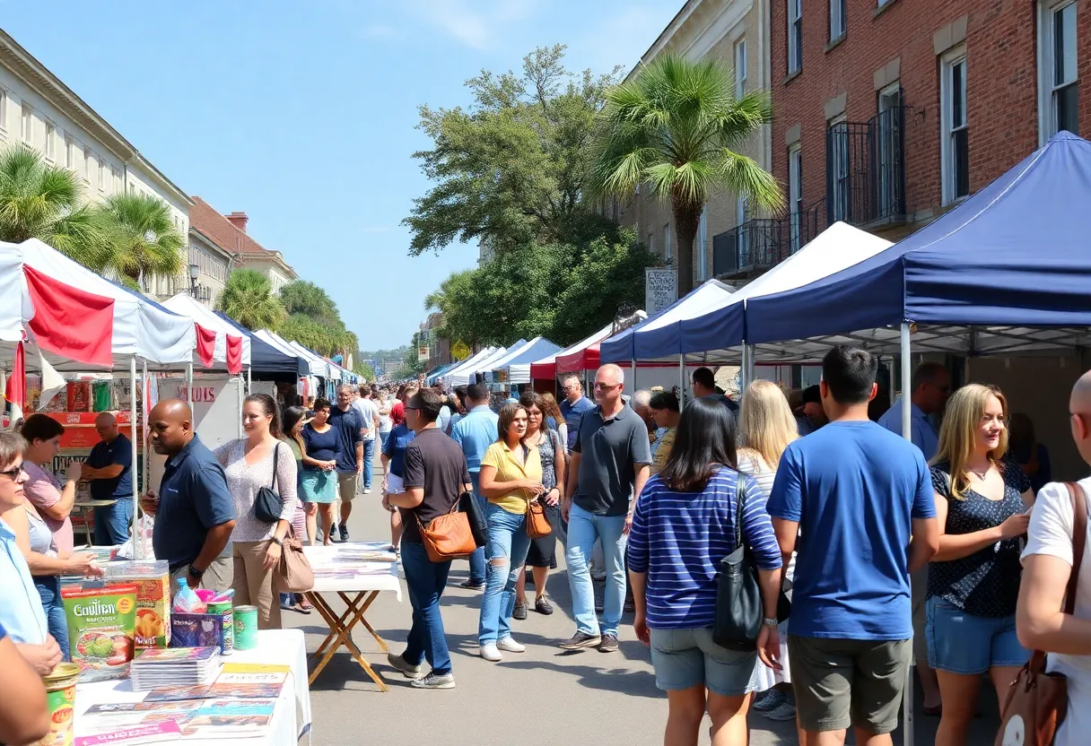 Local entrepreneurs networking at Savannah's Small Business Week.