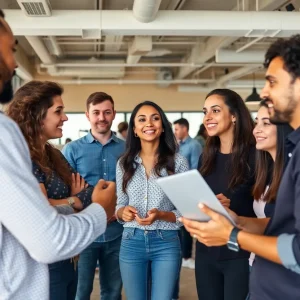 Entrepreneurs collaborating in a modern workspace in Savannah