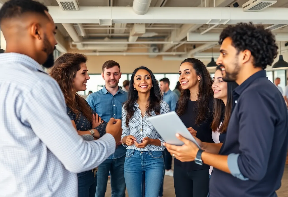 Entrepreneurs collaborating in a modern workspace in Savannah