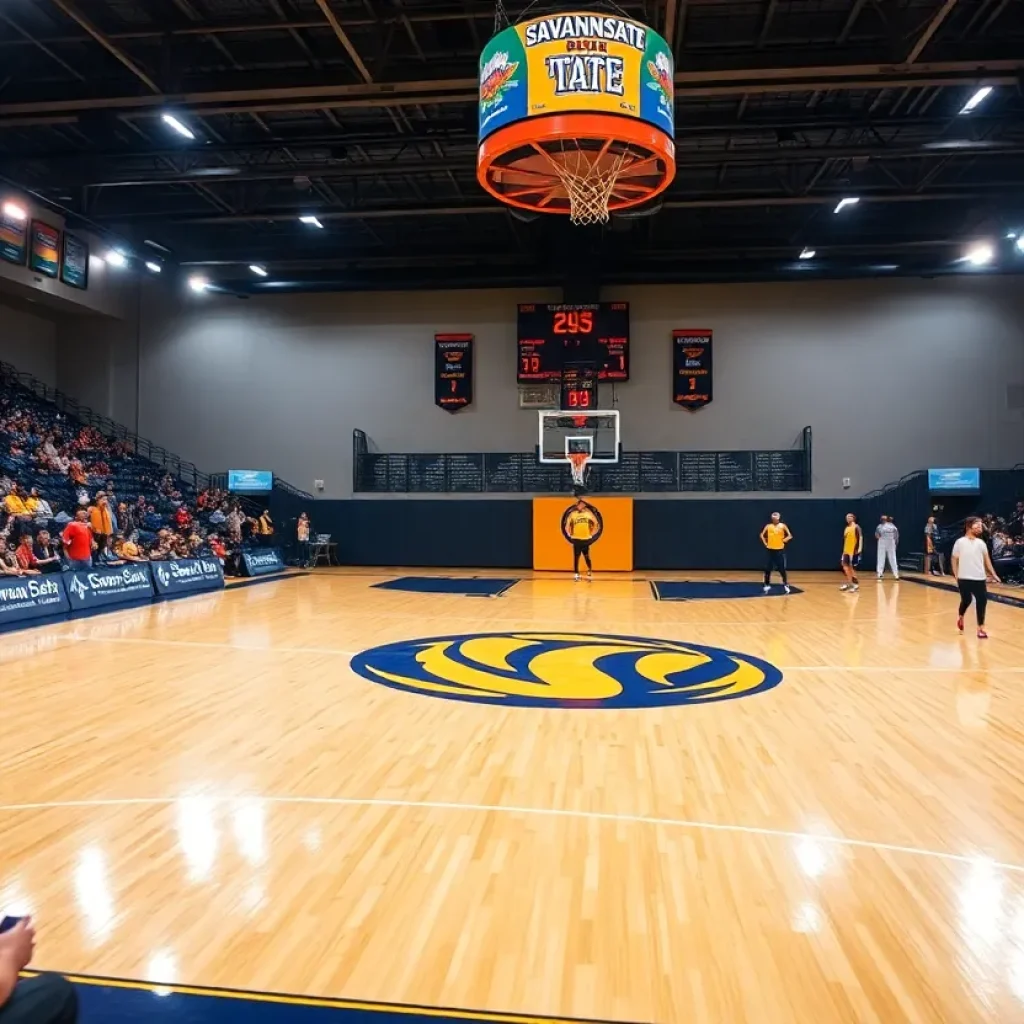 Savannah State basketball court during practice