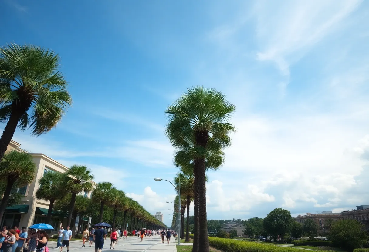 Transitioning weather in Savannah showcasing sunny days and impending storms