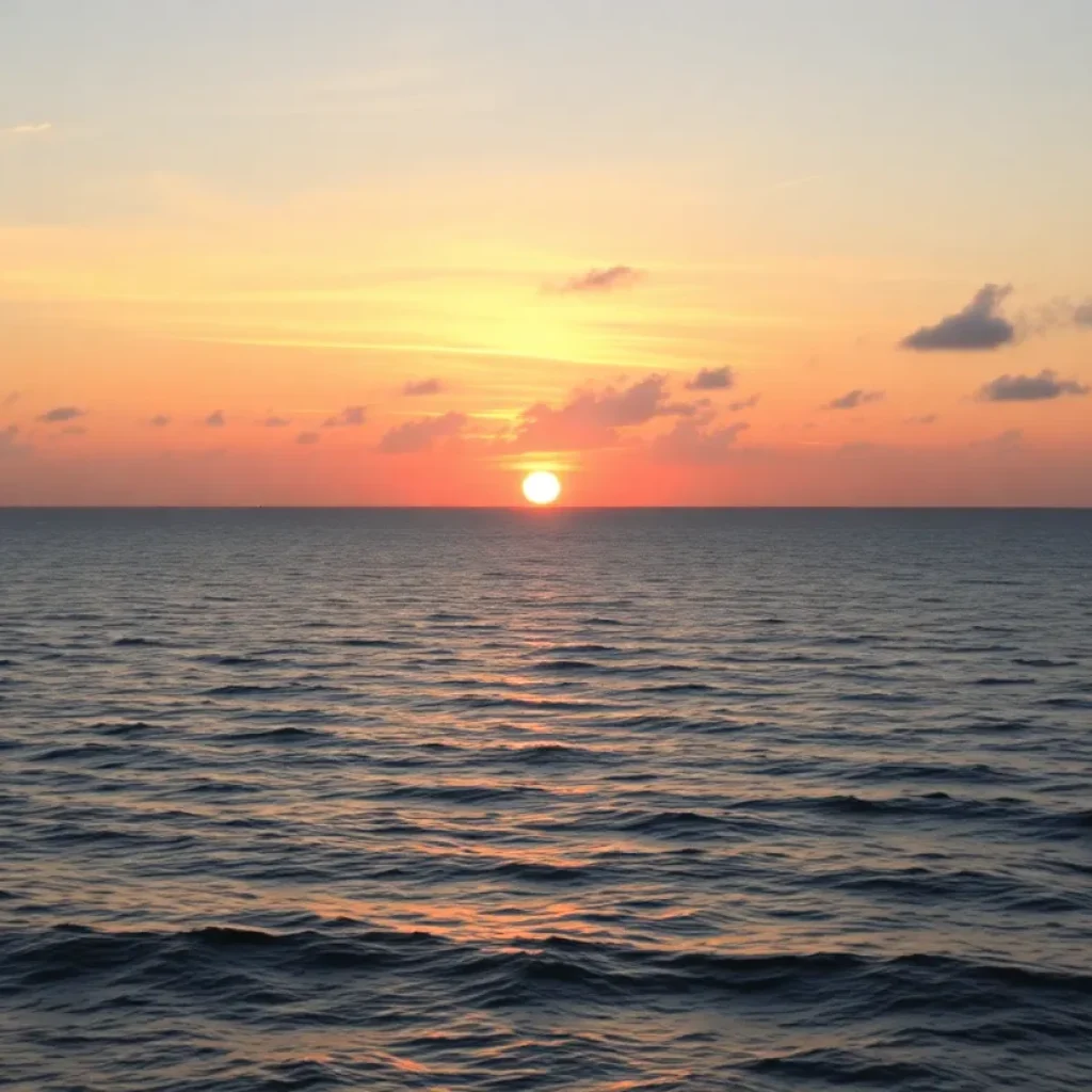 Beautiful sunset over the Gulf of America