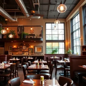 Interior view of Sunday Sunday restaurant with cozy dining areas