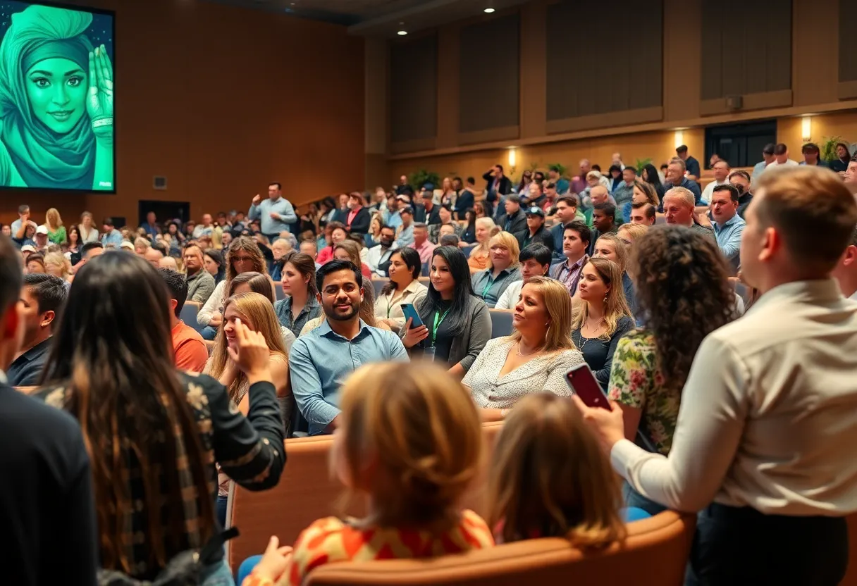 Audience engaged in TEDxSavannah event showcasing sustainable practices