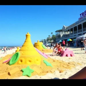Crowds enjoying the SCAD Sand Arts Festival on Tybee Island