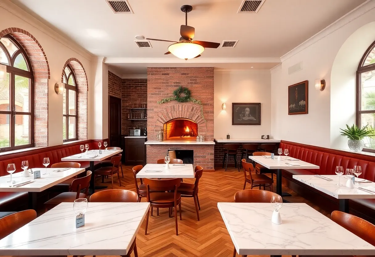 Charming interior of the new Veratina restaurant in Savannah