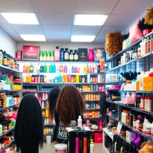 Interior of Zoet Beauty Supply showcasing beauty products