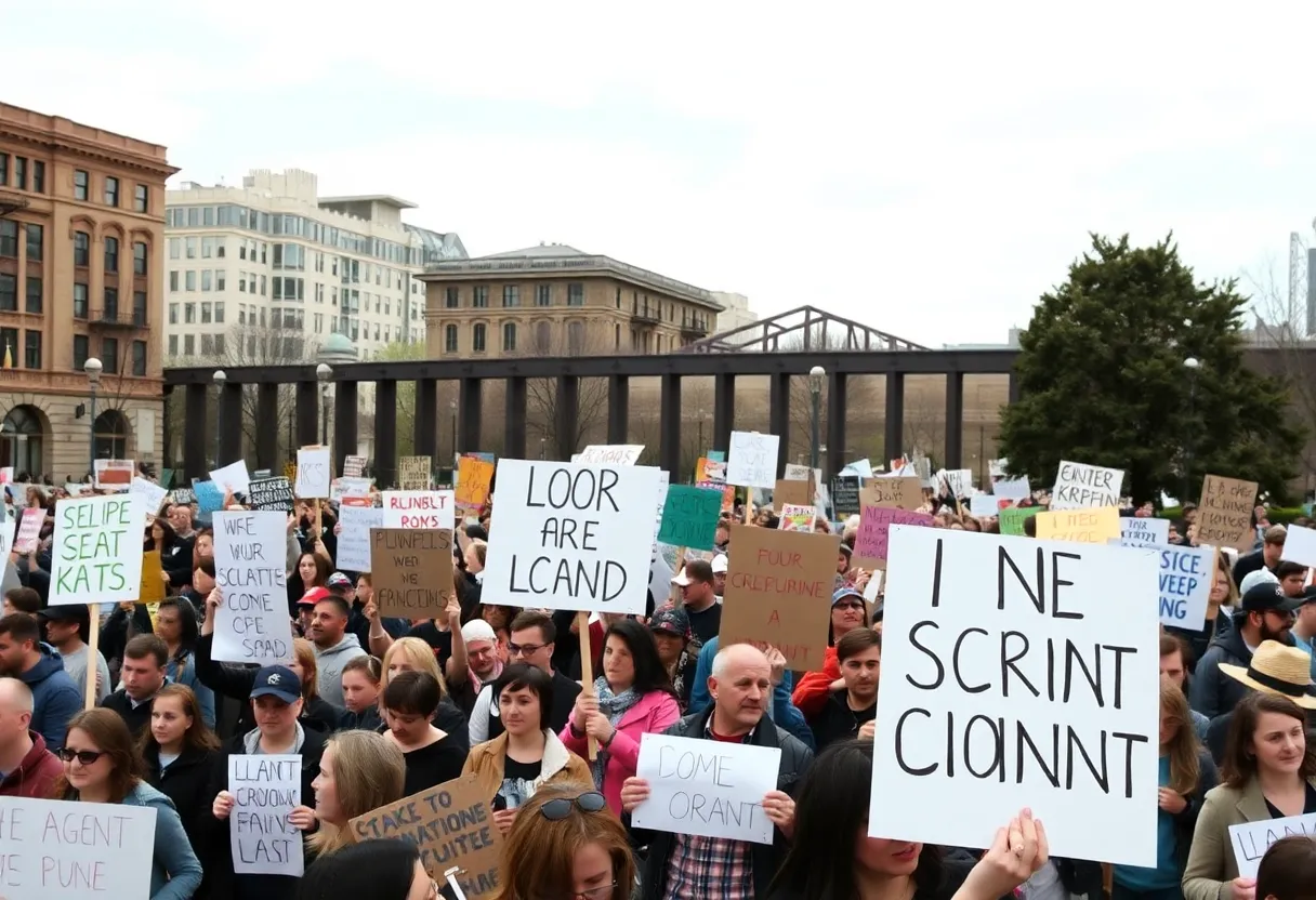 Protests in Beaufort County with participants holding signs advocating for social change.