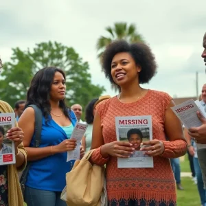 Community members in Savannah distributing flyers for a missing child
