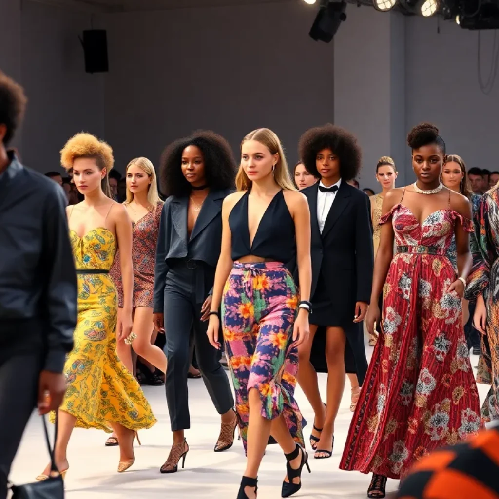 Models showcasing diverse fashion at a runway event