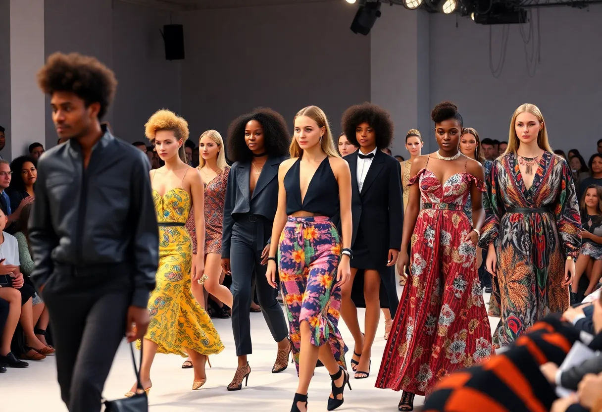 Models showcasing diverse fashion at a runway event