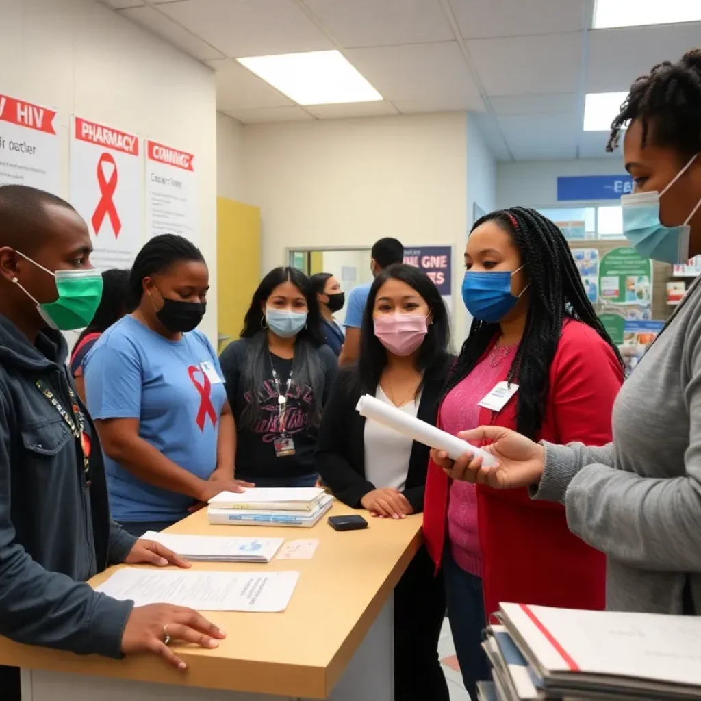 Community members participating in free HIV testing at Walgreens.