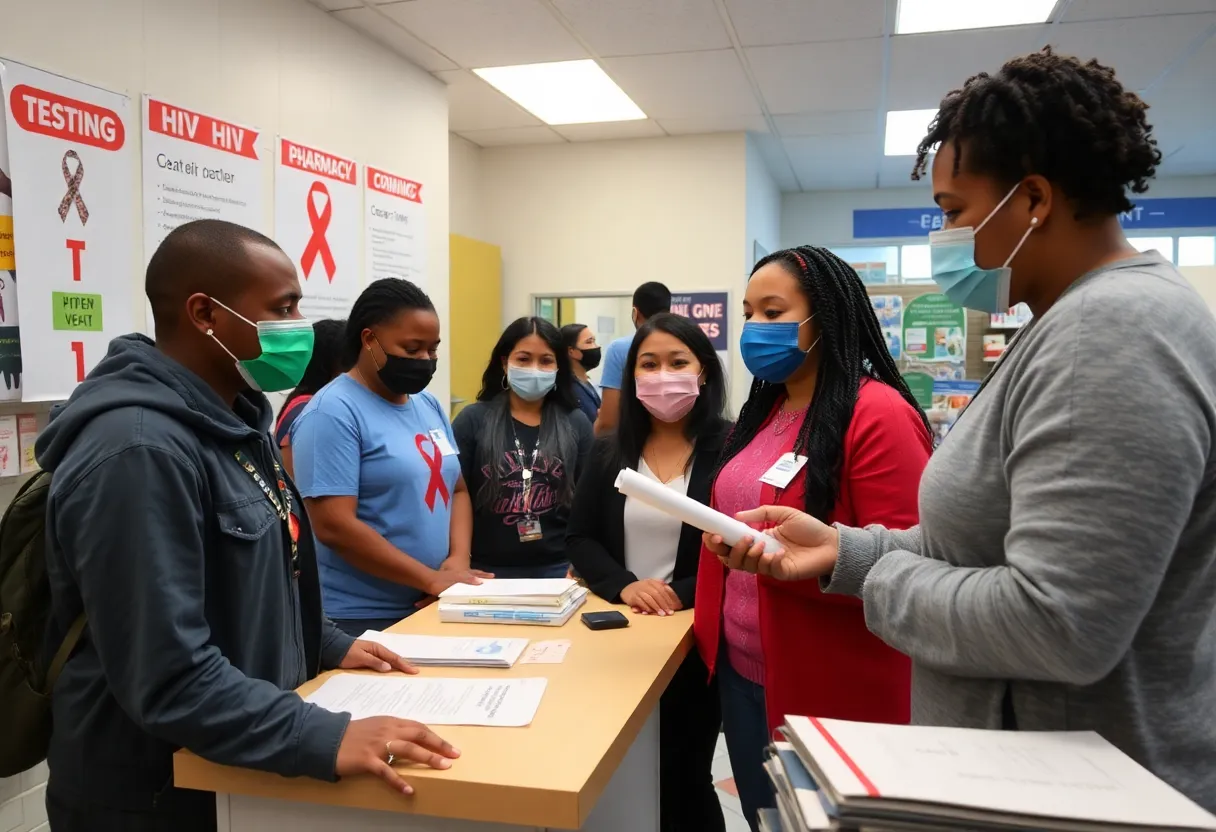 Community members participating in free HIV testing at Walgreens.