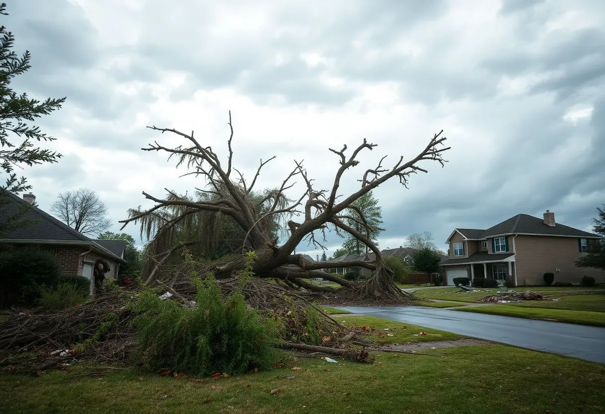 Damage caused by an EF2 tornado in Henry County